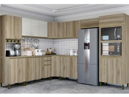 Imagem de Armário Paneleiro Indekes Dinamarca com 4 Portas e 1 Nicho  Castani