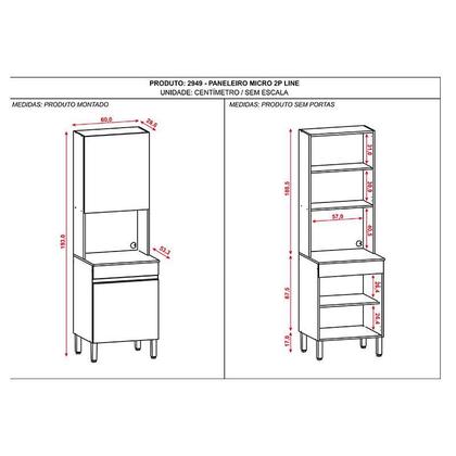 Imagem de Armário Paneleiro Line Micro-ondas Supremo - Kits Paraná