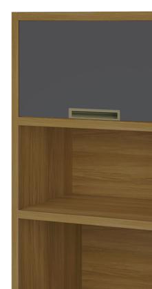 Imagem de Armário Paneleiro Torre Quente 1 Porta e 3 Gavetas Imperatriz Freijó com Grafite - Nesher