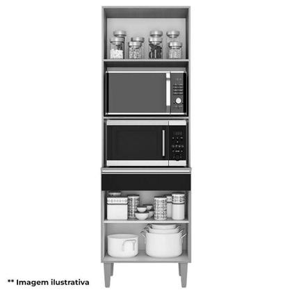 Imagem de Armário Paneleiro Torre Quente 2 Fornos Ambiente Andréia Branco Brilho - Ajl