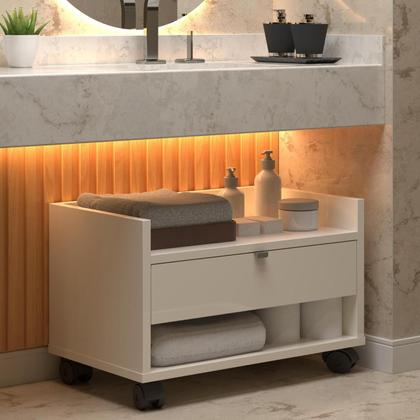 Imagem de Armário Para Banheiro Com Pés Nicho E Gaveta Prisma - JM3