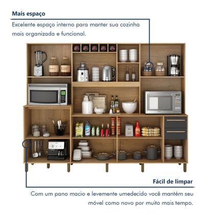 Imagem de Armário para Cozinha 13 Portas 2 Gavetas Agata