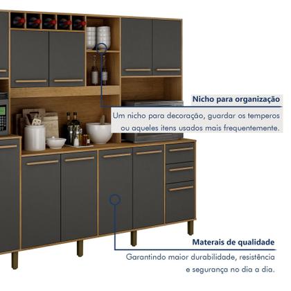 Imagem de Armário para Cozinha 13 Portas 2 Gavetas Agata