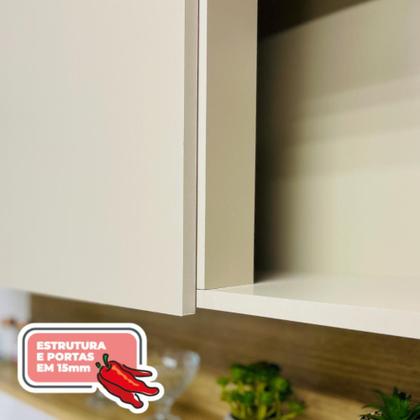 Imagem de Armário para Cozinha 3 Portas 120cm Line Branco/Supremo/Freijó