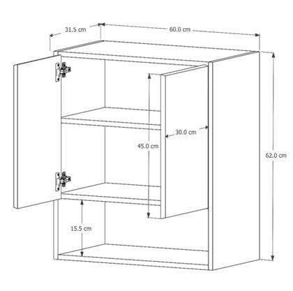 Imagem de Armário para Cozinha Aéreo Organizador Multiuso Quarto Sala lavanderia Bela 2 Portas
