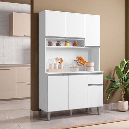Imagem de Armário Para Cozinha Ambiente Kit Márcia Branco Brilho - Ajl