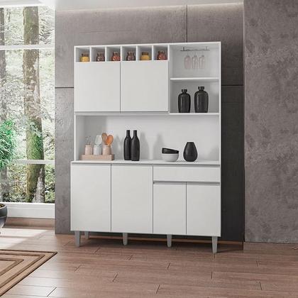 Imagem de Armário para Cozinha Kit Alice Branco Brilho - AJL