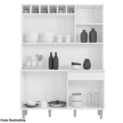 Imagem de Armário Para Cozinha Kit Alice com Nichos Cinza Fosco Ajl 