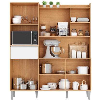 Imagem de Armário Para Cozinha Kit Isabel Amêndoa Branco - Ajl