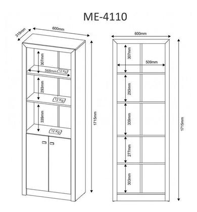 Imagem de Armário para Escritório 02 Portas ME4110 Carvalho - Tecno Mobili