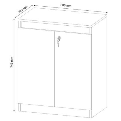 Imagem de Armário para Escritório Baixo 2 Portas com Chave Me4149 Nogal - Tecno Mobili