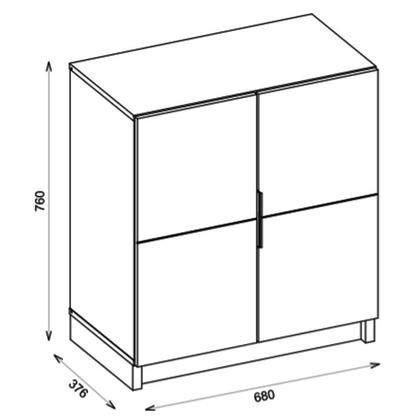 Imagem de Armário Para Escritório Baixo Cubic Branco TX - Caemmun
