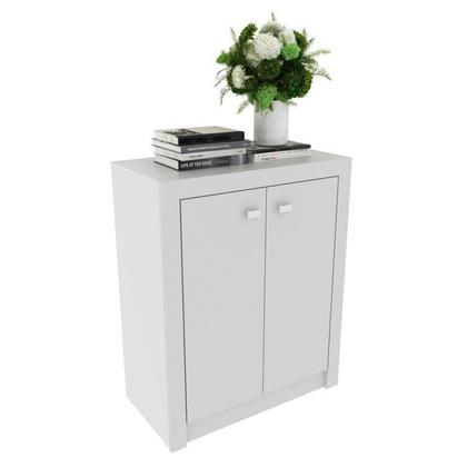 Imagem de Armário para Escritório com Gaveteiro 4 Gavetas e 4 Portas em MDP 158,5cm Branco