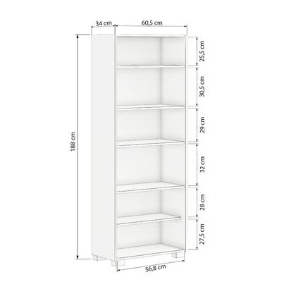 Imagem de Armário para Escritório Livreiro Aberto 2 Portas 5 Prateleiras Móveis Leão Branco
