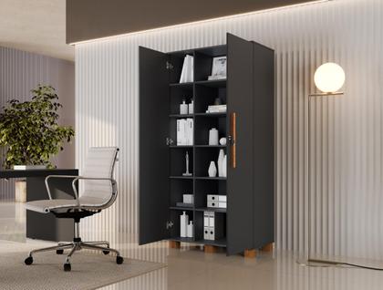 Imagem de Armário para Escritório Multiuso 2 Portas com Chave 100% MDF Dacar