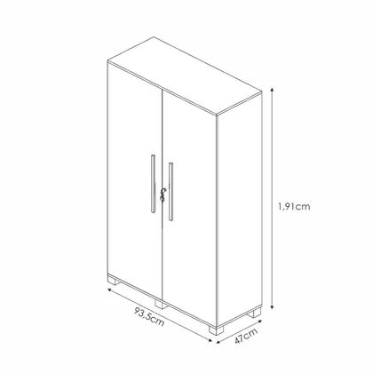 Imagem de Armário para Escritório Multiuso 2 Portas com Chave 100% MDF Dacar
