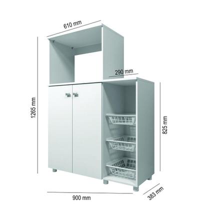 Imagem de Armário para Forno e Microondas Multimóveis 2 Portas FG2531 Branco