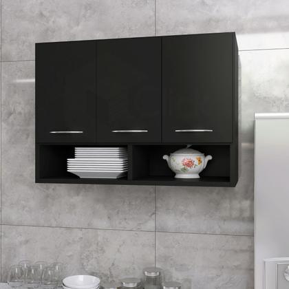 Imagem de Armário Parede Suspenso Multiuso Quarto Cozinha 3 Portas