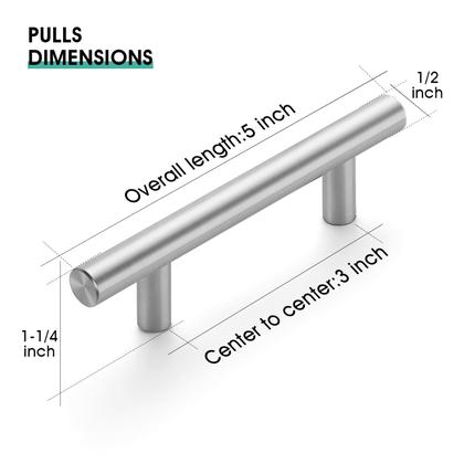 Imagem de Armário Pulls JOY DECOR de 5 polegadas em aço inoxidável de níquel escovado, pacote com 30