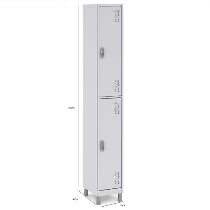 Imagem de Armário Roupeiro Aço 2 Portas Grande C/Tranca