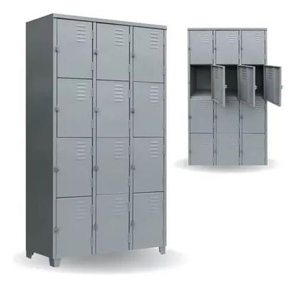 Imagem de Armário Roupeiro De Aço Locker Vestiário com 12 Portas Guarda-Volumes 