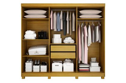 Imagem de Armario Roupeiro Madri 6 Portas 2 Gavetas C/Kit 4 Espelho Madri Com Pes CHF