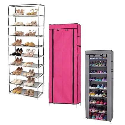 Imagem de Armario Sapateira Grande 30 Pares A Prova De Poeira 10 Prateleiras Rack Organizador Estante Guarda Roupa Brinquedos Clos