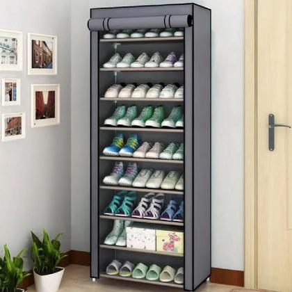 Imagem de Armario Sapateira Grande 30 Pares A Prova De Poeira 10 Prateleiras Rack Organizador Estante Guarda Roupa Brinquedos Clos