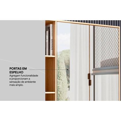 Imagem de Armário Sapateira Quarto Joy c/ 2 Portas 2 Gavetas e Espelho Amendola/Off White - Demóbile