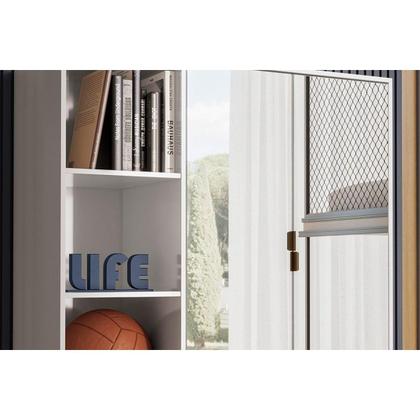 Imagem de Armário Sapateira Quarto Joy c/ 2 Portas 2 Gavetas e Espelho Amendola/Off White - Demóbile