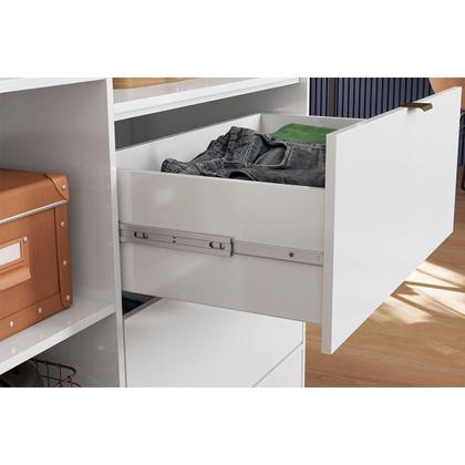 Imagem de Armário Sapateira Quarto Joy c/ 2 Portas 2 Gavetas e Espelho Amendola/Off White - Demóbile