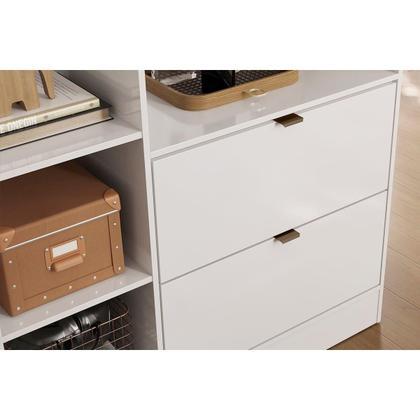 Imagem de Armário Sapateira Quarto Joy c/ 2 Portas 2 Gavetas e Espelho Amendola/Off White - Demóbile