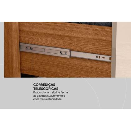 Imagem de Armário Sapateira Quarto Joy c/ 2 Portas 2 Gavetas e Espelho Amendola/Off White - Demóbile