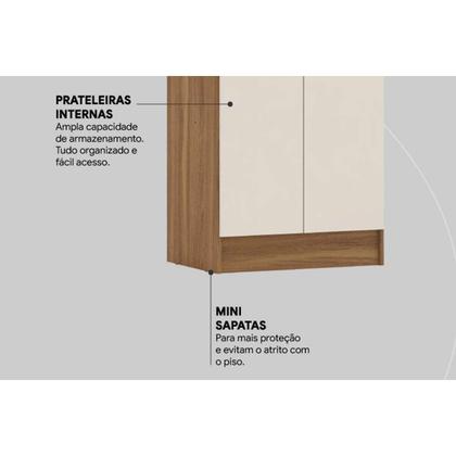 Imagem de Armário Sapateira Quarto Viena c/ 2 Portas Cafe Touch - Demóbile