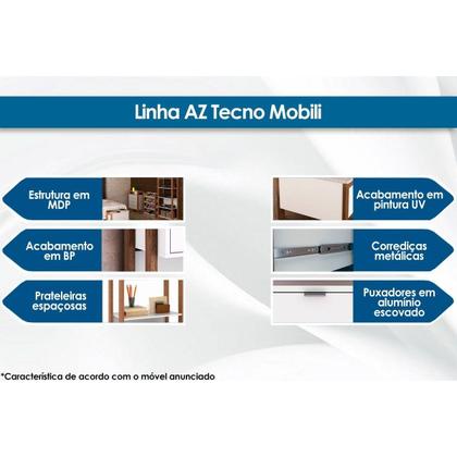 Imagem de Armário Sapateira Solteiro AZ1006 c/ 8 Prateleiras Branco/Nogal - Tecno Mobili
