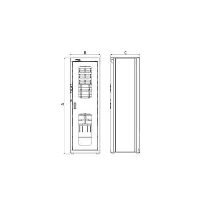 Imagem de Armário Smart System para Ferramentas 1 Porta, 29 Caixas Plásticas BIN e Visor Tramontina PRO Cinza
