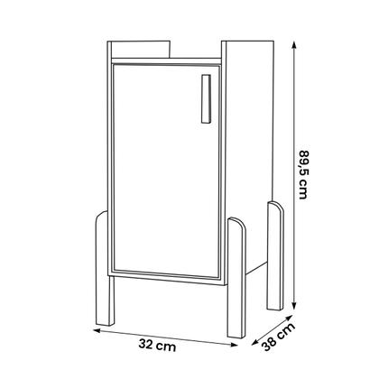 Imagem de Armário Suporte para Bebedouro Poseidon com Pés de Madeira
