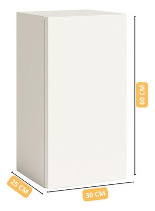Imagem de Armário Suspenso Banheiro Sala Quarto Cozinha MDF Branco Montado 60cm Multiuso Aéreo 1 Porta