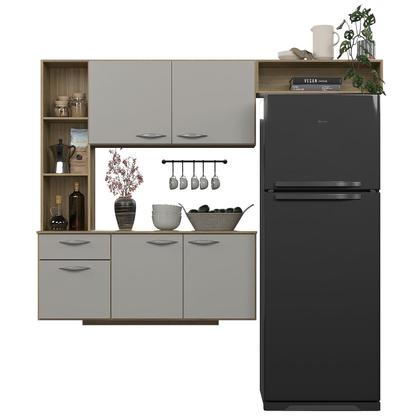 Imagem de Armário Suspenso Isis Para Cozinha Compacta Completa Com 5 Portas E 1 Gaveta Poquema