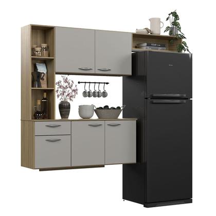 Imagem de Armário Suspenso Isis Para Cozinha Compacta Completa Com 5 Portas E 1 Gaveta Poquema