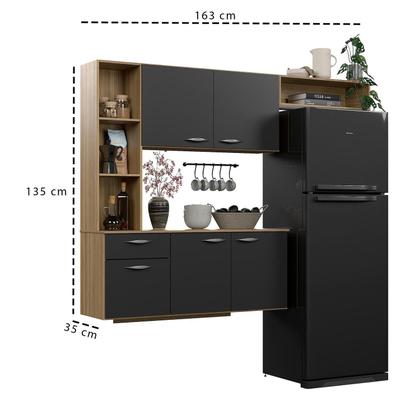 Imagem de Armário Suspenso Isis Para Cozinha Compacta Completa Com 5 Portas E 1 Gaveta Poquema