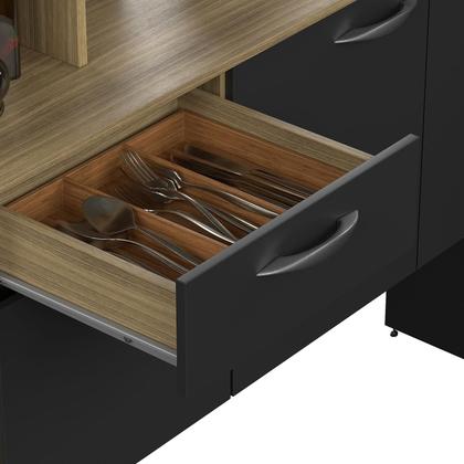 Imagem de Armário Suspenso Isis Para Cozinha Compacta Completa Com 5 Portas E 1 Gaveta Poquema