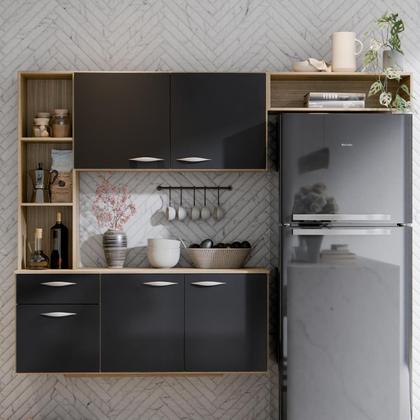 Imagem de Armário Suspenso Isis Para Cozinha Compacta Completa Com 5 Portas E 1 Gaveta Poquema