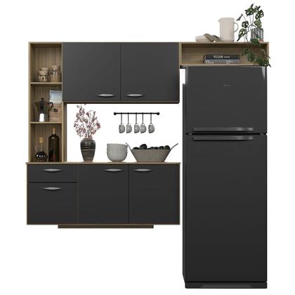 Imagem de Armário Suspenso Isis Para Cozinha Compacta Completa Com 5 Portas E 1 Gaveta Poquema