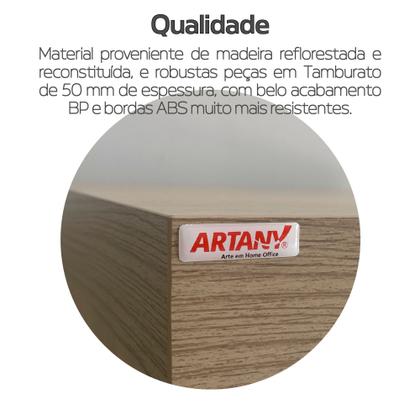 Imagem de Armário Tamburato Com 3 Prateleiras e 2 Portas Artany Cor Carvalho com Branco