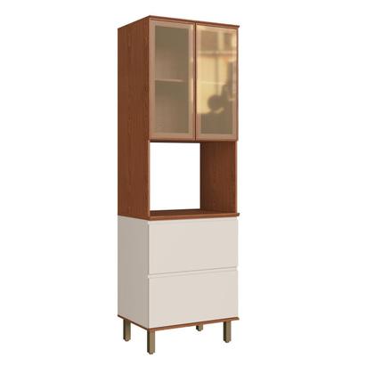 Imagem de Armário Torre Forno para Micro-ondas 100% Mdf com Vidro Reflecta e Detahes em 45 Graus