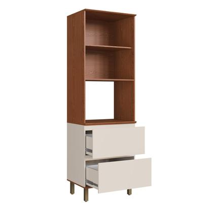 Imagem de Armário Torre Forno para Micro-ondas 100% Mdf com Vidro Reflecta e Detahes em 45 Graus