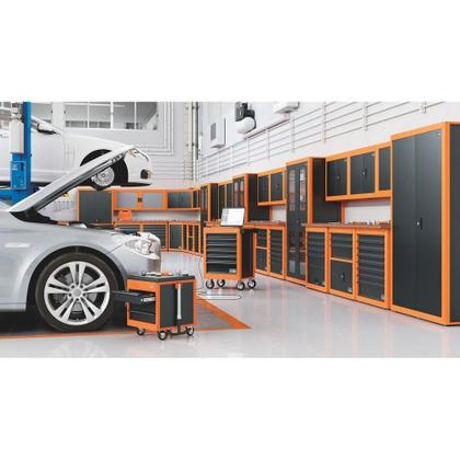 Imagem de Armário Vertical Para Ferramentas 2 Portas Com Visores E 5 Gavetas Tramontina Pro Cinza Tramontina