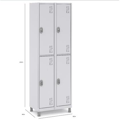 Imagem de Armário Vestuário Academia Aço 4 Portas com Tranca