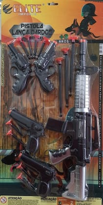 Imagem de Armas de brinquedo arminhas lança dardos pistolas brinquedo policial